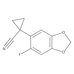 1-(6-Fluoro-benzo[1,3]dioxol-5-yl)-cyclopropanecarbonitrile结构式