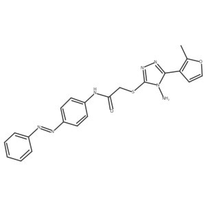 2-[[4-amino-5-(2-methylfuran-3-yl)-1,2,4-triazol-3-yl]sulfanyl]-N-(4-phenyldiazenylphenyl)acetamide Structure