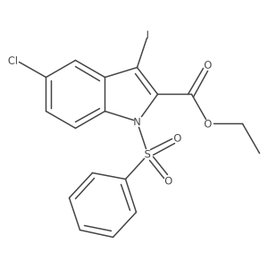 Ethyl 1-phenylsulfonyl-5-chloro-3-iodo-1h-indole-2-carboxylate结构式