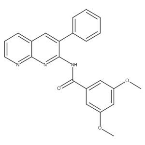 3,5-dimethoxy-N-(3-phenyl-1,8-naphthyridin-2-yl)benzamide Structure
