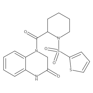 4-(1-(thiophen-2-ylsulfonyl)piperidine-2-carbonyl)-3,4-dihydroquinoxalin-2(1H)-one结构式