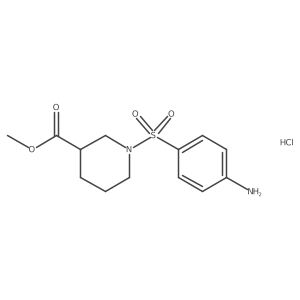 Methyl 1-[(4-aminophenyl)sulfonyl]piperidine-3-carboxylate hydrochloride Structure