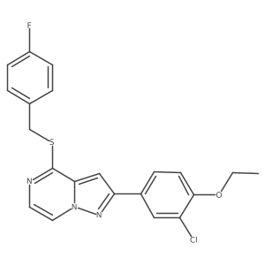 2-(3-Chloro-4-ethoxyphenyl)-4-[(4-fluorobenzyl)thio]pyrazolo[1,5-a]pyrazine Structure