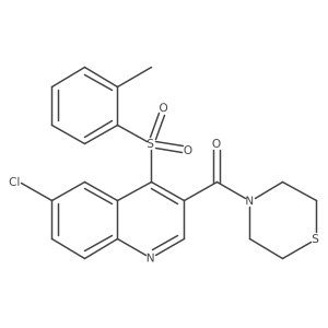 (6-Chloro-4-(o-tolylsulfonyl)quinolin-3-yl)(thiomorpholino)methanone结构式