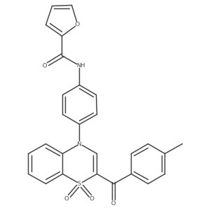 N-{4-[2-(4-methylbenzoyl)-1,1-dioxido-4H-1,4-benzothiazin-4-yl]phenyl}-2-furamide Structure