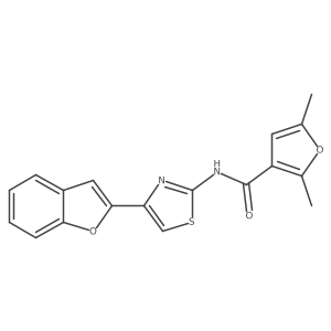 N-(4-(benzofuran-2-yl)thiazol-2-yl)-2,5-dimethylfuran-3-carboxamide结构式