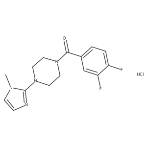 (3,4-difluorophenyl)(4-(1-methyl-1H-imidazol-2-yl)piperazin-1-yl)methanone hydrochloride Structure
