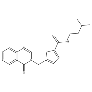 N-(3-methylbutyl)-5-[(4-oxoquinazolin-3(4H)-yl)methyl]furan-2-carboxamide结构式