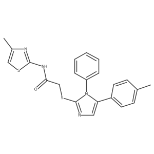 N-(4-methylthiazol-2-yl)-2-((1-phenyl-5-(p-tolyl)-1H-imidazol-2-yl)thio)acetamide Structure