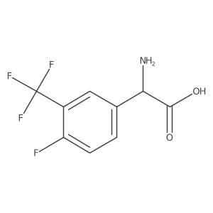 (R)-2-Amino-2-(4-fluoro-3-(trifluoromethyl)phenyl)acetic acid结构式