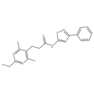 3-[4,6-dimethyl-2-(methylsulfanyl)pyrimidin-5-yl]-N-(3-phenyl-1,2,4-thiadiazol-5-yl)propanamide Structure