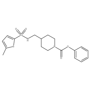 Phenyl 4-((5-methylthiophene-2-sulfonamido)methyl)piperidine-1-carboxylate结构式