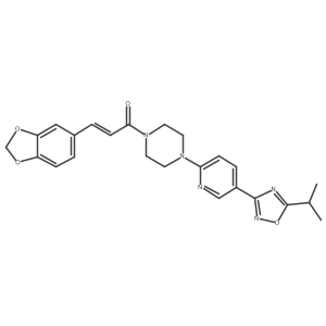 (Z)-3-(benzo[d][1,3]dioxol-5-yl)-1-(4-(5-(5-isopropyl-1,2,4-oxadiazol-3-yl)pyridin-2-yl)piperazin-1-yl)prop-2-en-1-one Structure