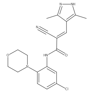 (E)-N-(5-chloro-2-morpholin-4-ylphenyl)-2-cyano-3-(3,5-dimethyl-1H-pyrazol-4-yl)prop-2-enamide Structure