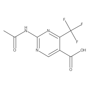 2-Acetamido-4-(trifluoromethyl)pyrimidine-5-carboxylic acid结构式