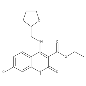 Ethyl 7-chloro-2-oxo-4-(((tetrahydrofuran-2-yl)methyl)amino)-1,2-dihydroquinoline-3-carboxylate Structure
