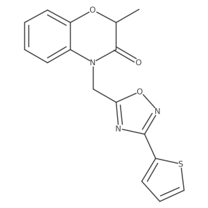 2-methyl-4-((3-(thiophen-2-yl)-1,2,4-oxadiazol-5-yl)methyl)-2H-benzo[b][1,4]oxazin-3(4H)-one Structure