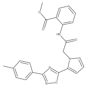 methyl 2-[({2-[3-(4-methylphenyl)-1,2,4-oxadiazol-5-yl]-1H-pyrrol-1-yl}acetyl)amino]benzoate Structure