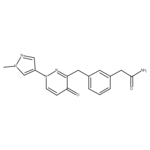 2-[3-[[1-(1-Methylpyrazol-4-yl)-4-oxopyridazin-3-yl]methyl]phenyl]acetamide结构式