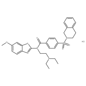 N-(2-(diethylamino)ethyl)-4-((3,4-dihydroisoquinolin-2(1H)-yl)sulfonyl)-N-(6-methoxybenzo[d]thiazol-2-yl)benzamide hydrochloride Structure