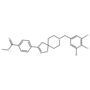 Methyl 4-[8-(3-bromo-4,5-dichlorobenzyl)-1-oxa-2,8-diazaspiro[4.5]dec-2-en-3-yl]benzoate结构式