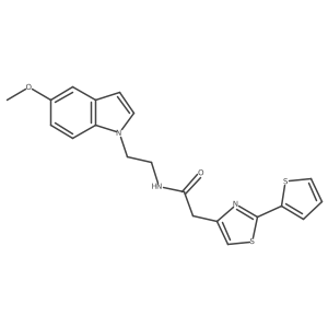 N-[2-(5-methoxy-1H-indol-1-yl)ethyl]-2-[2-(thiophen-2-yl)-1,3-thiazol-4-yl]acetamide结构式