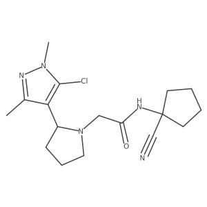 2-[2-(5-chloro-1,3-dimethyl-1H-pyrazol-4-yl)pyrrolidin-1-yl]-N-(1-cyanocyclopentyl)acetamide结构式