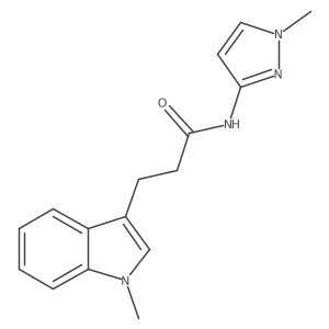 3-(1-methyl-1H-indol-3-yl)-N-(1-methyl-1H-pyrazol-3-yl)propanamide结构式