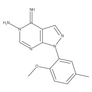 4-Imino-1-(2-methoxy-5-methylphenyl)-1H-pyrazolo[3,4-d]pyrimidin-5(4H)-amine结构式