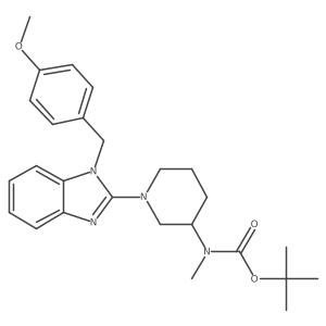 tert-butyl (1-(1-(4-methoxybenzyl)-1H-benzo[d]imidazol-2-yl)piperidin-3-yl)(methyl)carbamate结构式