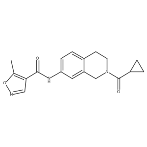 N-(2-(cyclopropanecarbonyl)-1,2,3,4-tetrahydroisoquinolin-7-yl)-5-methylisoxazole-4-carboxamide Structure