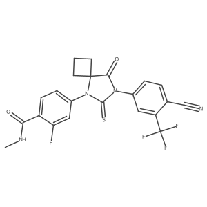4-[7-[4-cyano-3-(trifluoromethyl)phenyl]-8-oxo-6-sulfanylidene-5,7-diazaspiro[3.4]octan-5-yl]-2-fluoro-N-(trideuteriomethyl)benzamide Structure