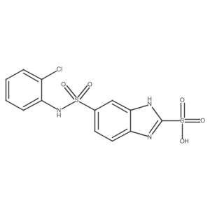 5-[(2-Chlorophenyl)sulfamoyl]-1H-1,3-benzodiazole-2-sulfonic acid结构式
