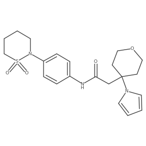N-[4-(1,1-dioxido-1,2-thiazinan-2-yl)phenyl]-2-[4-(1H-pyrrol-1-yl)tetrahydro-2H-pyran-4-yl]acetamide Structure