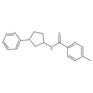 5-methyl-N-(1-(pyridin-2-yl)pyrrolidin-3-yl)pyrazine-2-carboxamide结构式