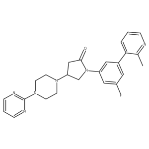 1-(3-Fluoro-5-(2-methylpyridin-3-yl)phenyl)-4-(4-(pyrimidin-2-yl)piperazin-1-yl)pyrrolidin-2-one结构式