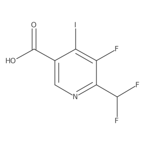 2-(Difluoromethyl)-3-fluoro-4-iodopyridine-5-carboxylic acid结构式