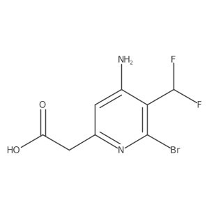 2-(4-Amino-6-bromo-5-(difluoromethyl)pyridin-2-yl)acetic acid结构式