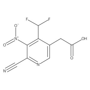 2-(6-Cyano-4-(difluoromethyl)-5-nitropyridin-3-yl)acetic acid结构式