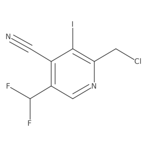 2-(Chloromethyl)-4-cyano-5-(difluoromethyl)-3-iodopyridine结构式