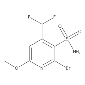 2-Bromo-4-(difluoromethyl)-6-methoxypyridine-3-sulfonamide结构式