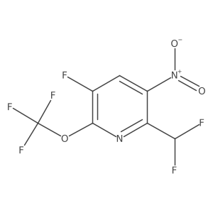 2-(Difluoromethyl)-5-fluoro-3-nitro-6-(trifluoromethoxy)pyridine Structure