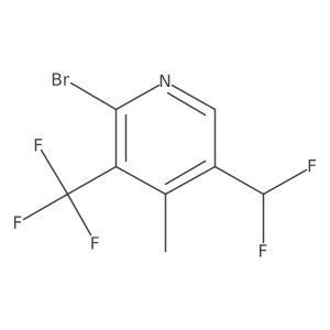 2-Bromo-5-(difluoromethyl)-4-methyl-3-(trifluoromethyl)pyridine Structure