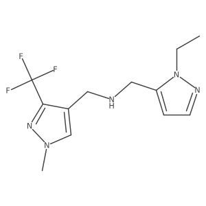 [(1-ethyl-1H-pyrazol-5-yl)methyl]({[1-methyl-3-(trifluoromethyl)-1H-pyrazol-4-yl]methyl})amine Structure