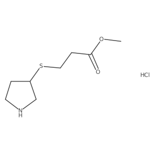 Methyl 3-(pyrrolidin-3-ylsulfanyl)propanoate hydrochloride结构式