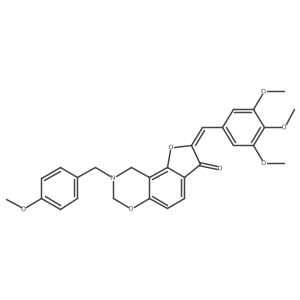 (Z)-8-(4-methoxybenzyl)-2-(3,4,5-trimethoxybenzylidene)-8,9-dihydro-2H-benzofuro[7,6-e][1,3]oxazin-3(7H)-one Structure