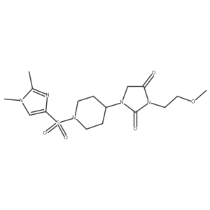 1-(1-((1,2-dimethyl-1H-imidazol-4-yl)sulfonyl)piperidin-4-yl)-3-(2-methoxyethyl)imidazolidine-2,4-dione Structure