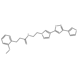 3-(2-methoxyphenyl)-N-(2-(4-(3-(thiophen-3-yl)-1,2,4-oxadiazol-5-yl)-1H-1,2,3-triazol-1-yl)ethyl)propanamide结构式