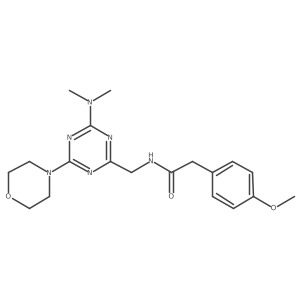 N-((4-(dimethylamino)-6-morpholino-1,3,5-triazin-2-yl)methyl)-2-(4-methoxyphenyl)acetamide结构式