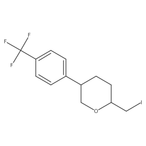 (2S,5R)-2-(Iodomethyl)-5-[4-(trifluoromethyl)phenyl]oxane结构式